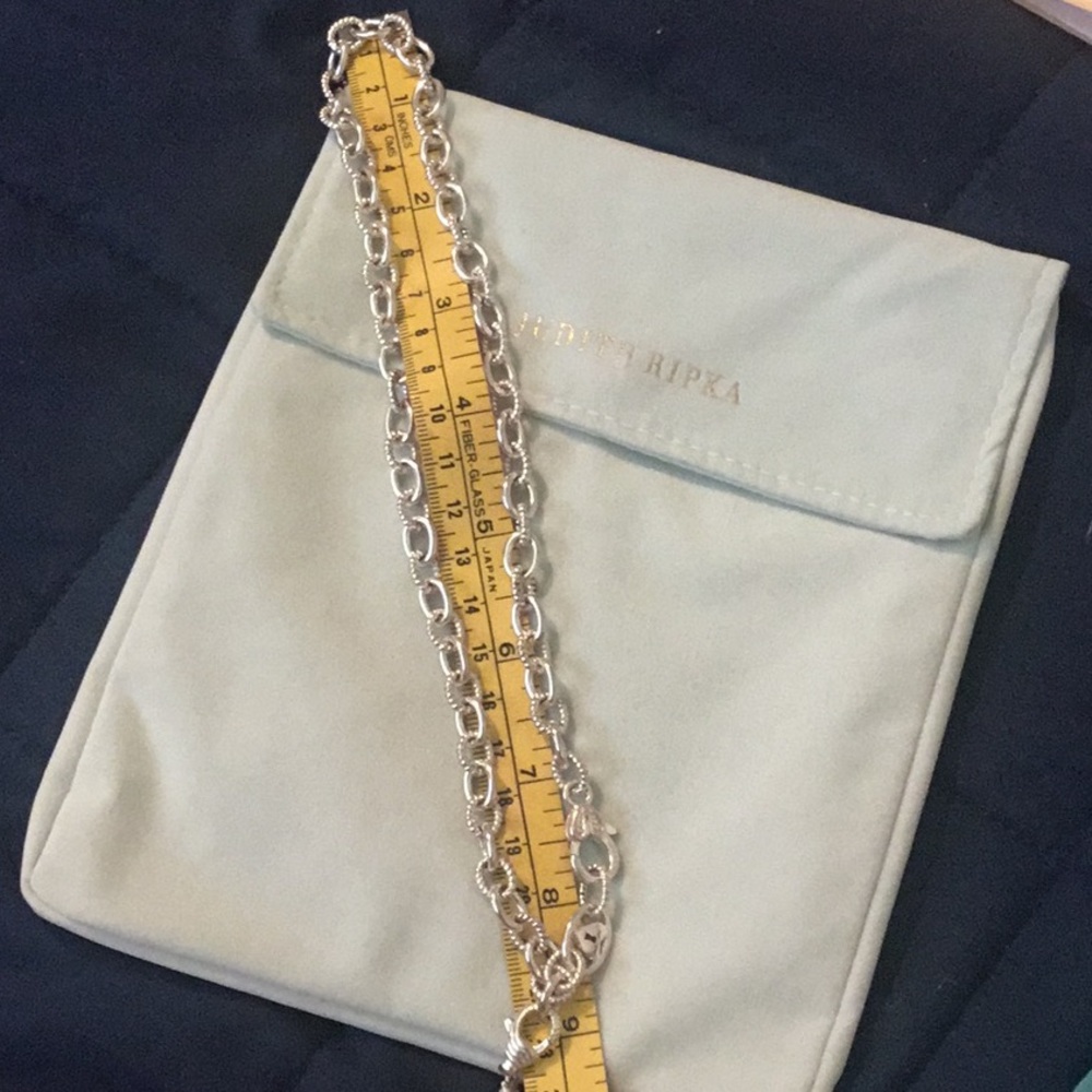 Vintage Judith Ripka Sterling Silver Key To My Heart Diamonique Necklace - Picture 10 of 12